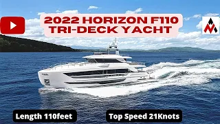 2022 Horizon FD 110 Yacht | First Tri-Deck Yacht | Unvieled | First Look | Yacht Tour | AN |