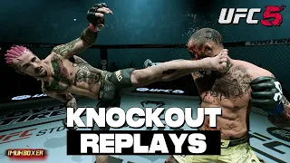 EA SPORTS UFC 5 - NEW Cinematic KO Replays from current CHAMPIONS - INSANE KNOCKOUTS!