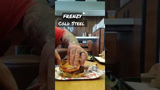 Cold Steel Frenzy Knife cuts my burger like butter #shorts #viral #subscribe #pocketknives #art