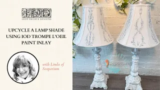 Upcycle a Lamp Shade Using IOD Trompe L’Oeil Paint Inlay