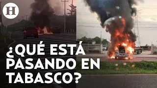 Enfrentamiento entre policías y criminales desata caos en Tabasco; hay bloqueos y quema de vehículos