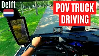 New Mercedes Actros - POV Truck Driving - Delft 🇳🇱 Cockpit View