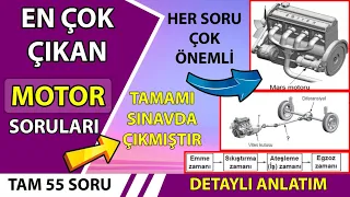 En Çok Çıkan Ehliyet Motor Soruları / Motor Bilgisi / Ehliyet Sınav Soruları 2022 / Motor Dersi