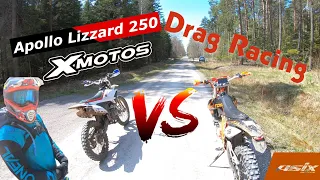 RFZ Apollo Lizzard 250 silnik z KAYO T4 VS Xmotos ASIX XB39 300 RR robimy DRAG RACE 🤟😁💪 MZK Highper