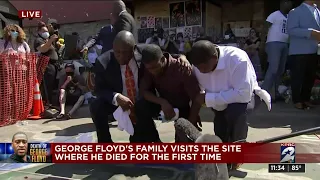 George Floyd's family visits the site where he died for the first time