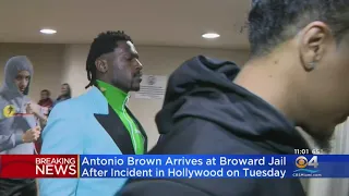 Antonio Brown Arrives At Broward Jail After Incident In Hollywood