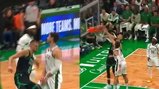 Kristaps Porzingis Thunderous Hammer Dunk Over Brook Lopez&Says’You’re Too Soft’ Vs Bucks!#nba