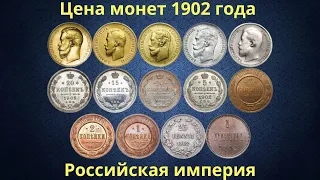 Реальная цена монет Российской империи 1902 года.