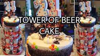 HOW TO MAKE A BIRTHDAY BEER CAKE/ DIY TOWER BEER CAKE @julietcastillo