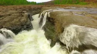 Great waterfall of Putorana Plateau Nord Siberia Russia