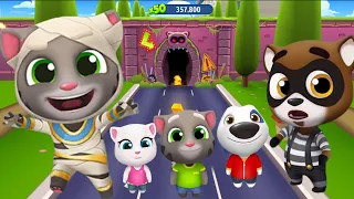 Talking Tom Gold Run Gameplay - Mummy Tom Fights with Raccoon Boss - Full screen Mobile Gameplay 🔥