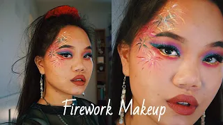 Firework Inspired Makeup 🎇// Monolid Makeup // Guy Fawkes Night