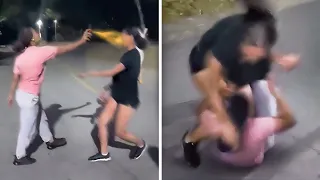 Karen Pepper Sprays Innocent Girl, Then Gets KNOCKED OUT!