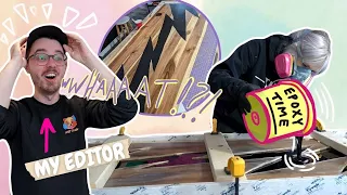 i surprise my editor with a fully custom epoxy desk! ⚡️ HE WAS SHOCKED!  | DIY Danie