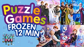 🧩❄️ FROZEN PUZZLEGAME BUNDLE for kids: 12 Minutes of Enchanted Bliss! 4-Scene Magic #ElsaAndFriends