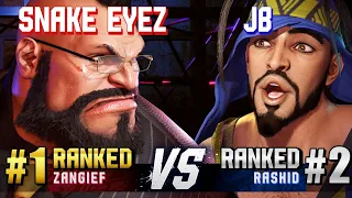 SF6 ▰ SNAKE EYEZ (#1 Ranked Zangief) vs JB (#2 Ranked Rashid) ▰ Ranked Matches