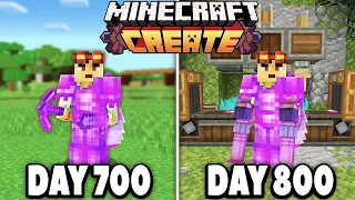 I Survived 800 Days with the Create Mod in Hardcore Minecraft!