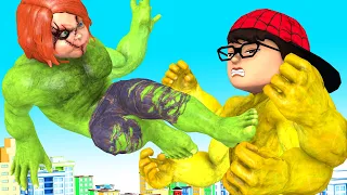 Papa Nick Transform NickHulk Six Hands vs Giant Zombie Chucky - Scary Teacher 3D Happy ending story