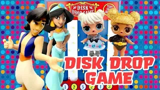 LOL Surprise Dolls and Aladdin Play the Disk Drop Game! W/ Princess Jasmine