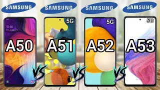 Samsung Galaxy A50 Vs A51 5G Vs A52 5G Vs A53 5G Comparison (2022)