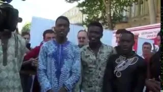 African students singing georgian folk song RACHULI