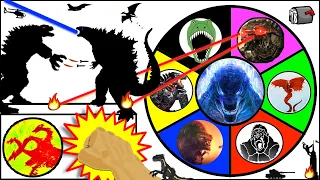 Godzilla vs MechaGodzilla SPINNING WHEEL GAME w/ Kong + Dinos + Movie Figures