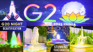 G20 Delhi Roads Night Beautification - India Shining at Night | Stunning Night Beauty of Delhi Roads