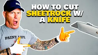 How To Cut Drywall or Sheetrock With A Knife | Cutting Sheet Rock HACKS