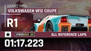 Asphalt 9 - VOLKSWAGEN W12 COUPE Grand Prix Round 1 - 1⭐ Touchdrive Reference Laps - FROZEN ROUTE