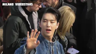 Hoshi SEVENTEEN with italian fans @ Milan Fashion Week 21 february 2024 show Diesel