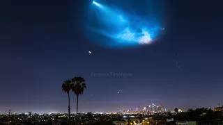 SpaceX Falcon 9 Timelapse Above Downtown Los Angeles in 4K - October 7th 2018