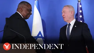 Watch again: US defence secretary Lloyd Austin speaks alongside Israeli counterpart Yoav Gallant