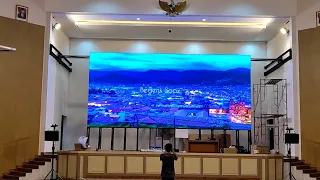 Pemasangan LED Videotron P 3.0  size screen 4x8 meter//LED bisa maju mundur