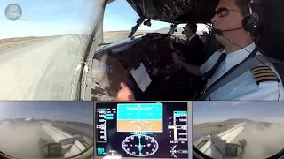 ONCE-IN-A-LIFETIME Nolinor B737-200 GRAVEL Landing Meadowbank Mine COCKPIT & exterior view[AirClips]