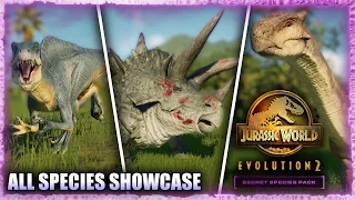 ALL NEW HYRID DINOSAUR SPECIES SHOWCASE! - Jurassic World Evolution 2 (Secret Species DLC)