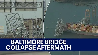 Daylight shows aftermath of Baltimore Key Bridge collapse