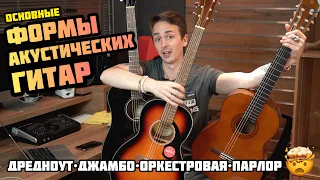 🎸КАК ВЫБРАТЬ ГИТАРУ | ОСНОВНЫЕ ФОРМЫ ГИТАР: ДРЕДНОУТ, ДЖАМБО, ФОЛК, ПАРЛОР, АУДИТОРИУМ...