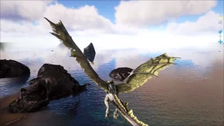 Ark Survival - Poison Wyvern Gameplay - Finding a Prey and Fighting Enemy Creatures.