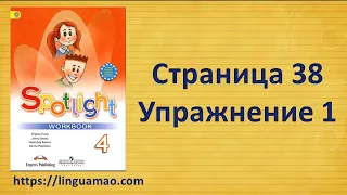 Spotlight 4 класс Workbook страница 38 номер 1 ГДЗ решебник