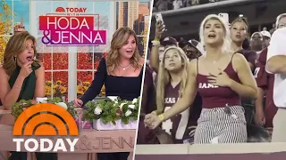 Hoda and Jenna React To Wife Of Texas A&M Kicker Celebrating His Winning Kick Over Alabama