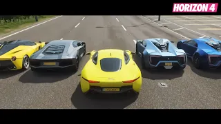 Forza Horizon 4 - Top 10 Fastest James Bond Edition Cars Vs Hypercars Drag Race