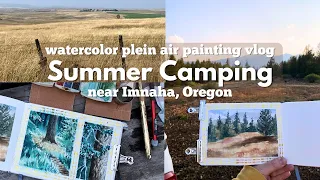 Watercolor Plein Air Painting while Camping near Imnaha, Oregon Vlog
