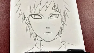 Anime drawing | how to draw [ GAARA ] from naruto shippuden step-by-step