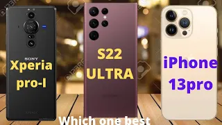 sumsung galaxy S22 ultra vs iPhone 13 pro max vs Sony Xperia Pro-I | iPhone 14 | 5g mobile phones