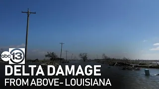 Delta's impacts on Louisiana as seen from the air