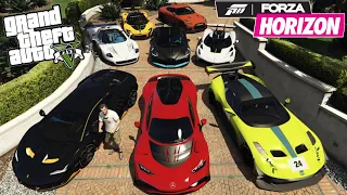 GTA 5 - Stealing Forza Horizon Cars with Michael | (GTA V Real Life Cars #67)