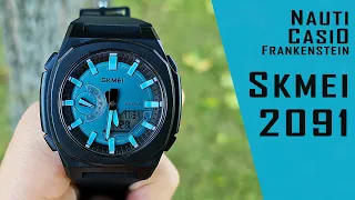 Nauti-Casio Frankenstein Skmei 2091 digital-analog watch review #skmei #skmeiwatch #gedmislaguna