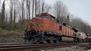 BNSF C44-9W 5063 startup