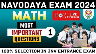 Maths Most Important Questions for Navodaya Exam | JNVST Class 6 Maths Important Questions
