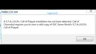 🚩 S.T.A.L.K.E.R.: Call of Pripyat installation has not been detected